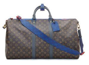 Louis Vuitton Keepall Bandouliere 55 Monogram Taiga Outdoor Weekend Travel Bag
